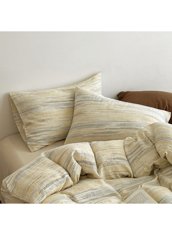 Striped Duvet Cover Set 100% Washed Cotton Bedding Duvet Cover Full Colorful Striped Pattern Modern 3 Piece Bedding Set with Zipper Closure Corner Ties,Breathable Comfortable - Image 2